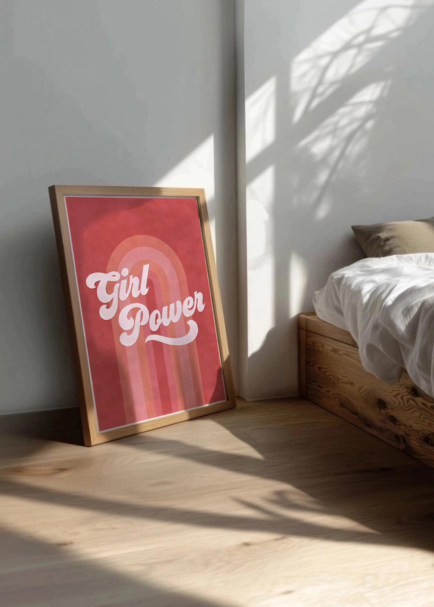 Cuadro Girl power rosa