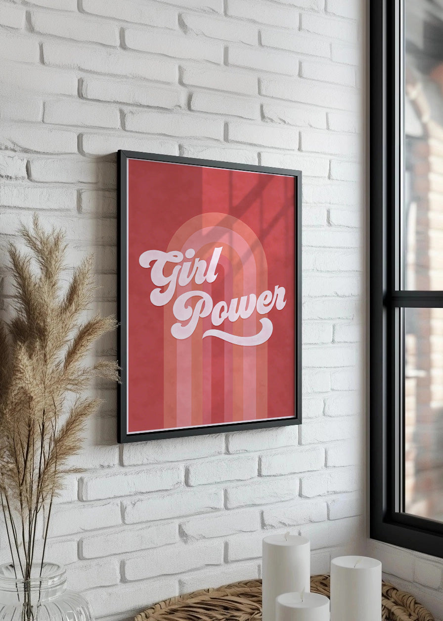 Cuadro Girl power rosa