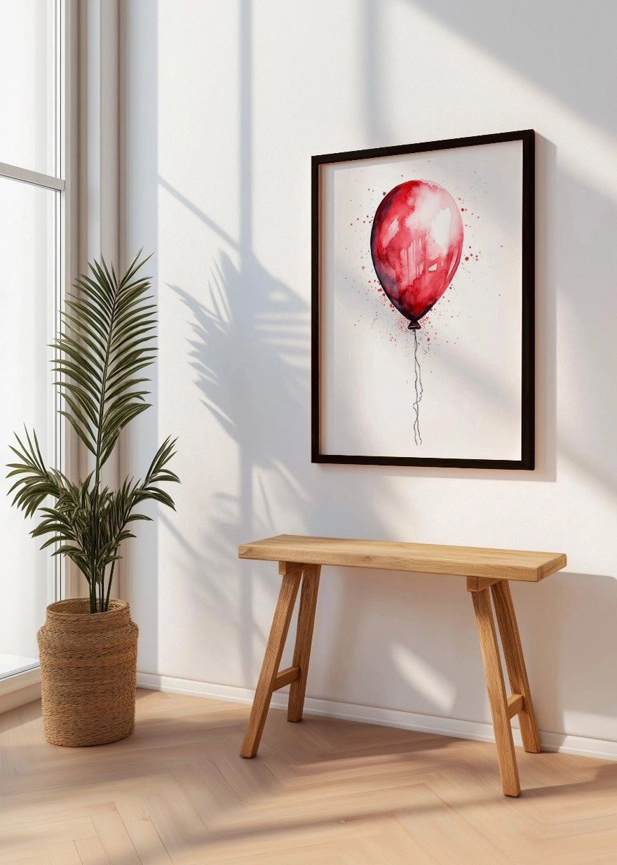 Cuadro ​Globo rojo estilo acuarela