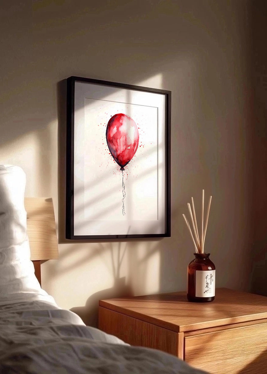 Cuadro ​Globo rojo estilo acuarela