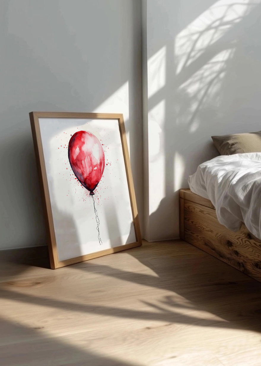 Cuadro ​Globo rojo estilo acuarela