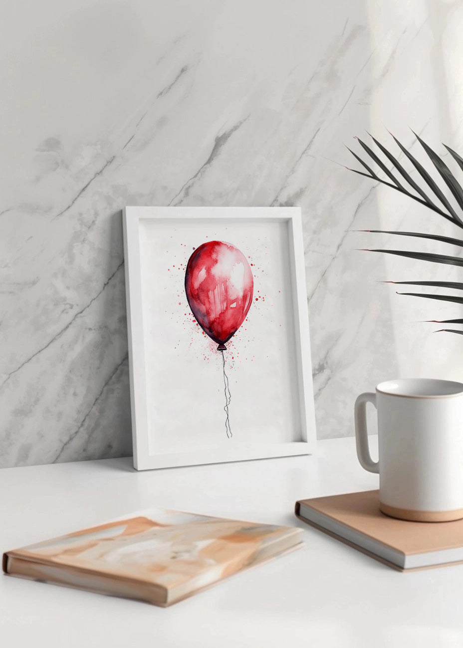 Cuadro ​Globo rojo estilo acuarela