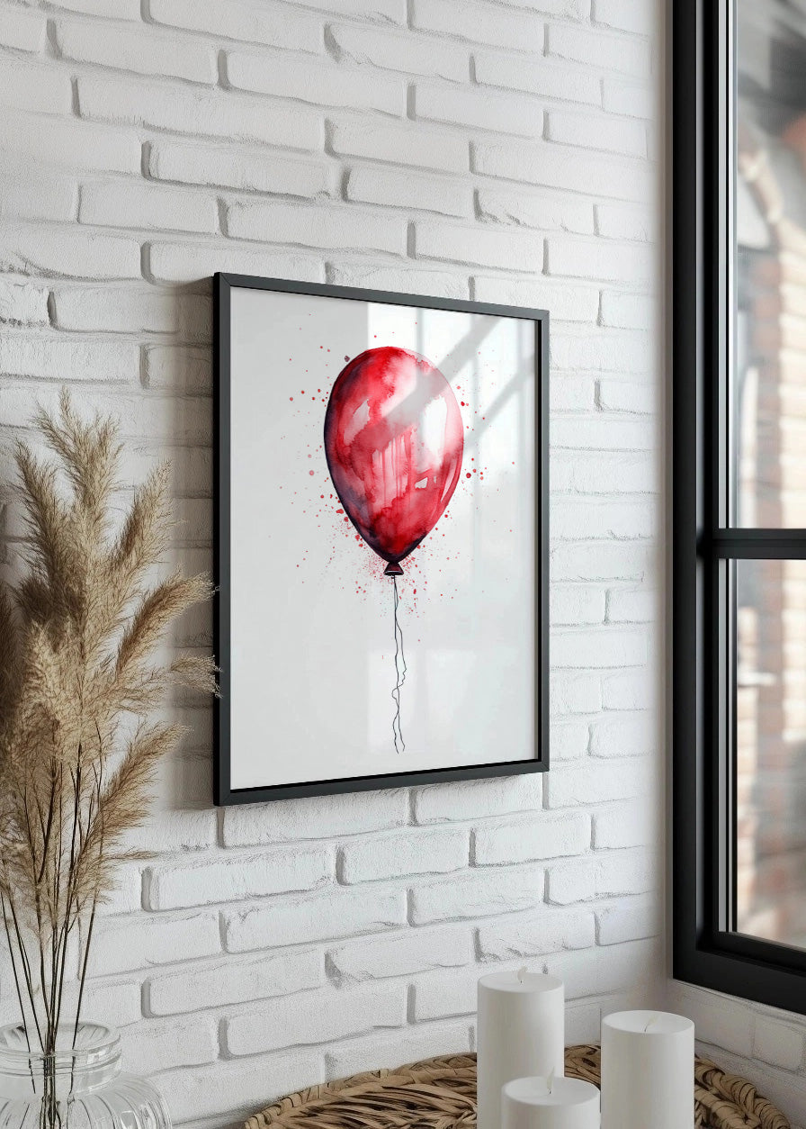 Cuadro ​Globo rojo estilo acuarela