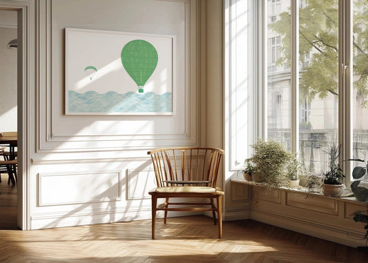 Cuadro Globos a tonos verdes
