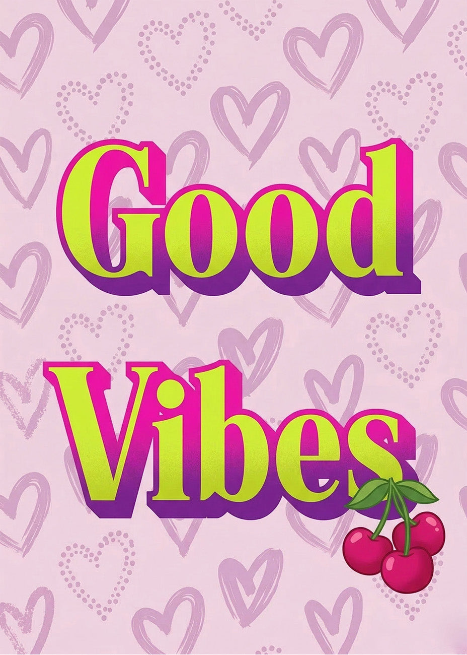 Cuadro Good vibes cereza
