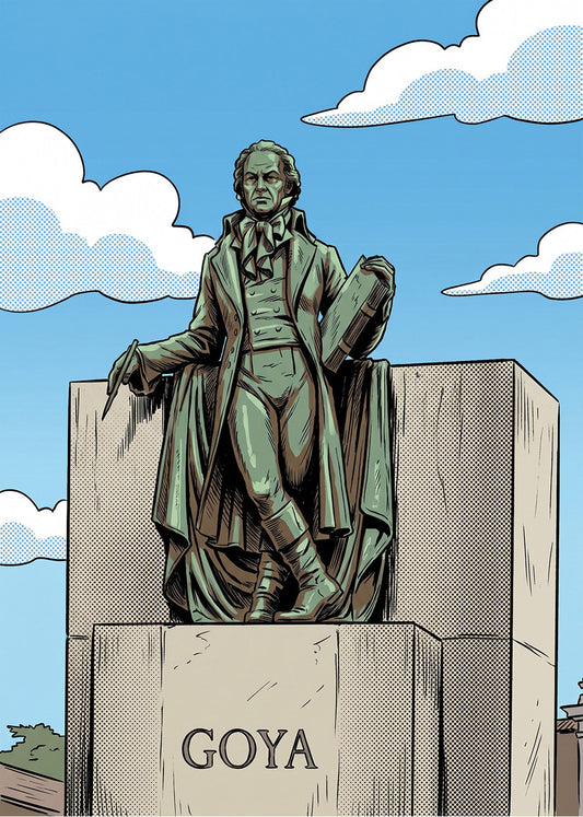 Cuadro Goya en Zaragoza estatua - Cómic
