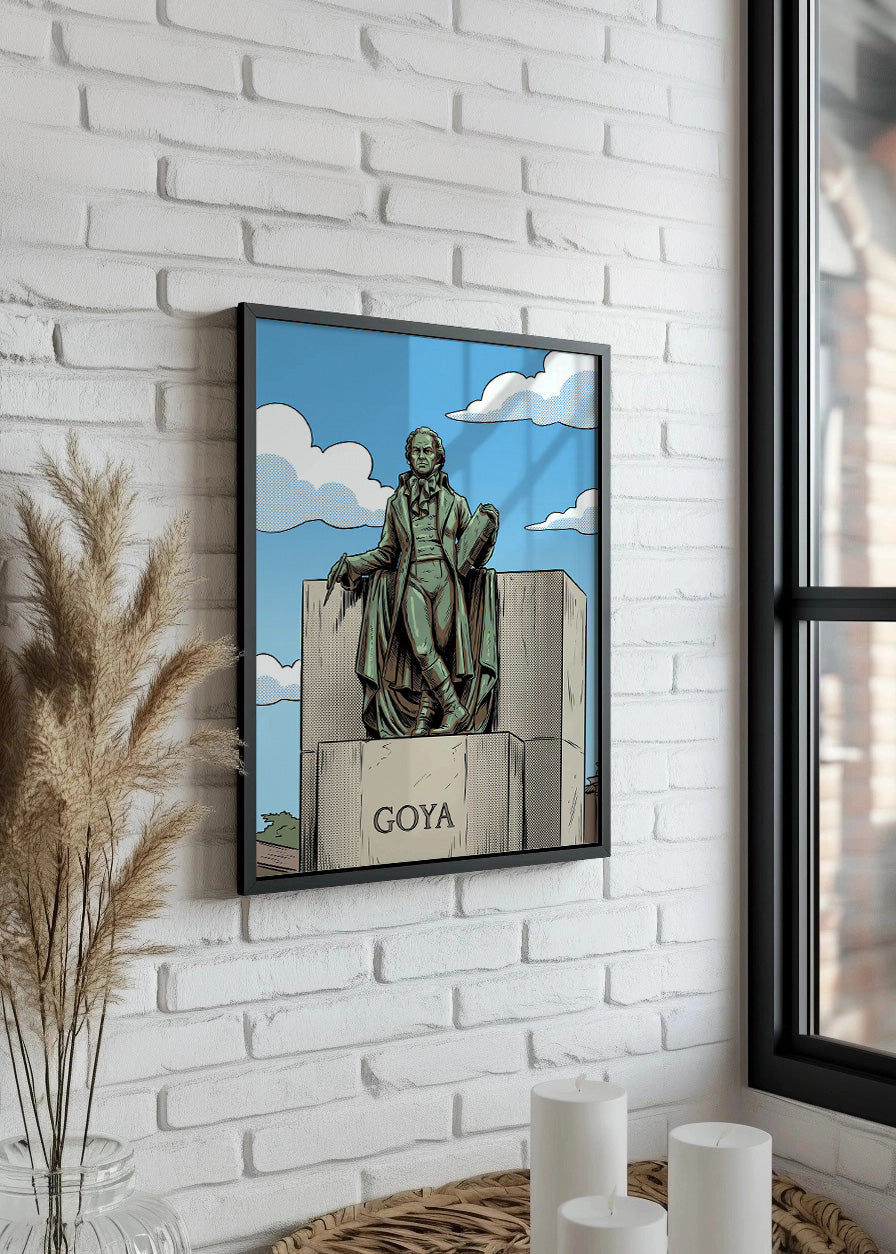 Cuadro Goya en Zaragoza estatua - Cómic