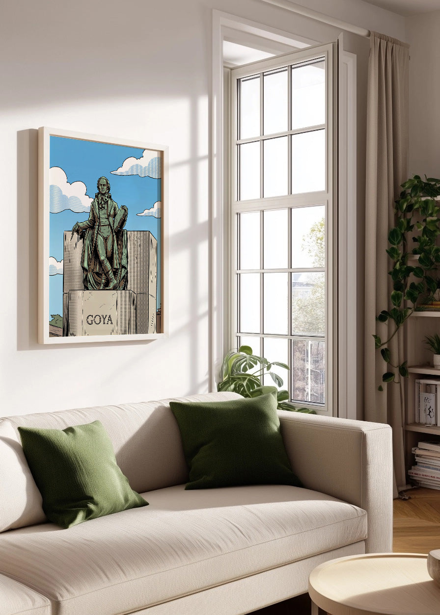 Cuadro Goya en Zaragoza estatua - Cómic