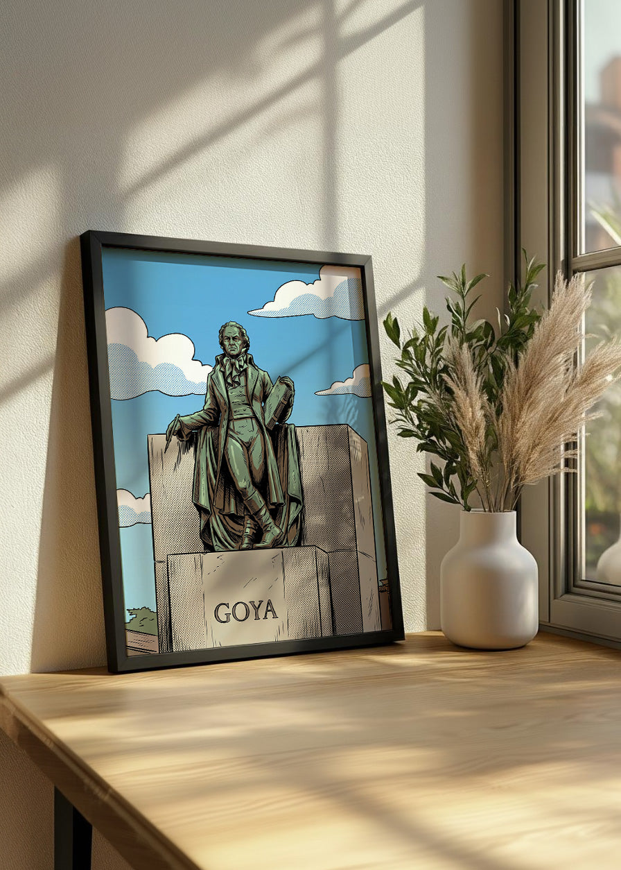 Cuadro Goya en Zaragoza estatua - Cómic