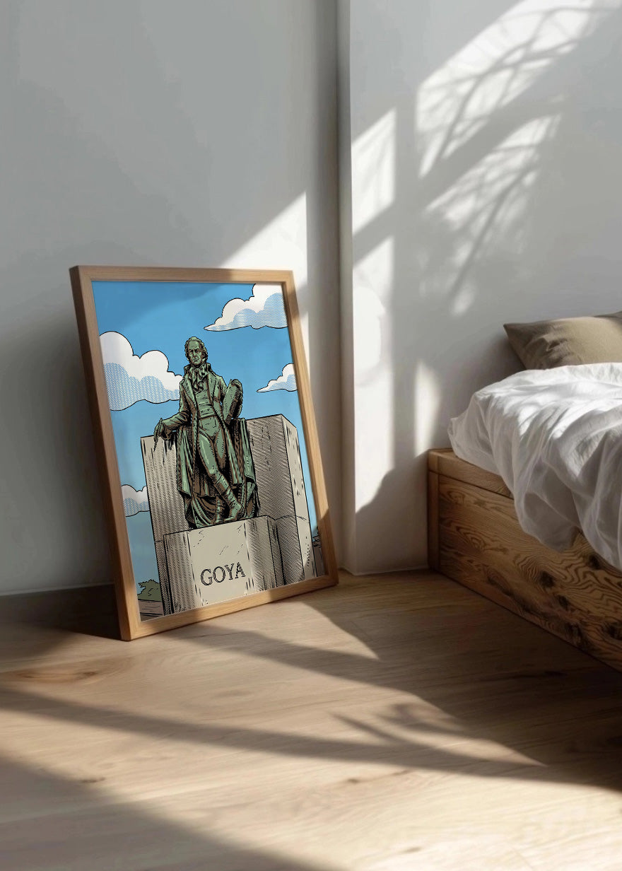 Cuadro Goya en Zaragoza estatua - Cómic