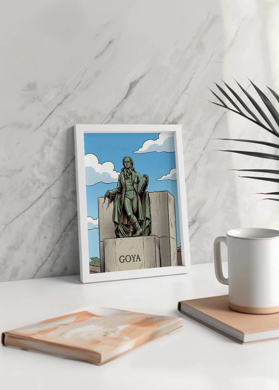 Cuadro Goya en Zaragoza estatua - Cómic