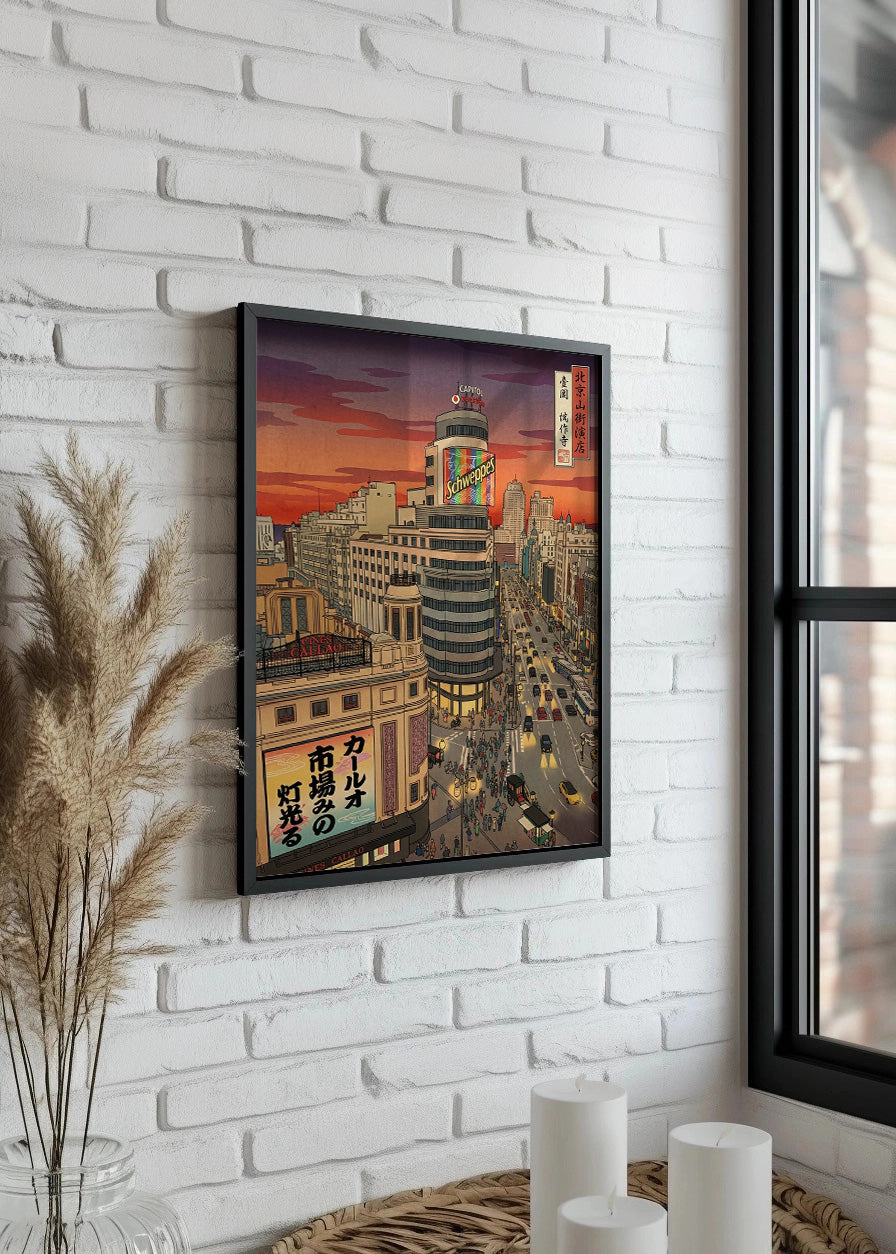 Cuadro Gran Vía y Callao - Arte japonés