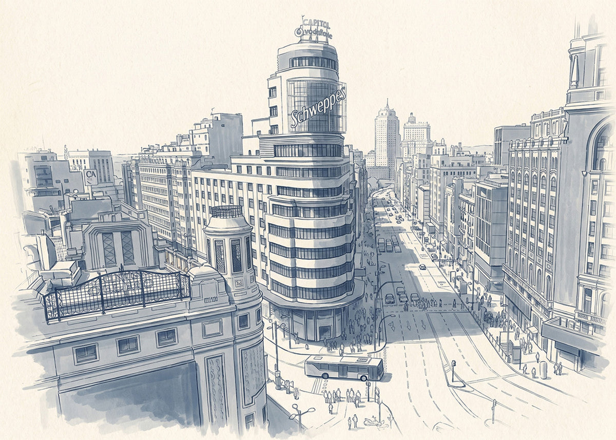Cuadro Gran Vía y Callao - Azul
