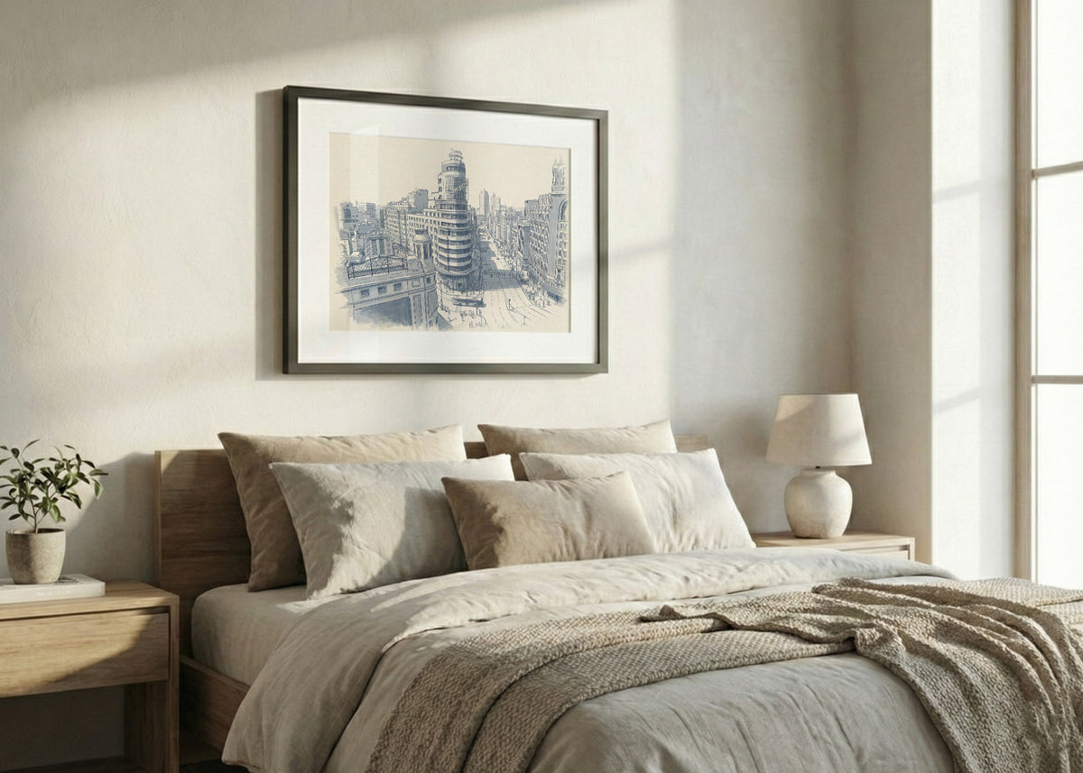 Cuadro Gran Vía y Callao - Azul