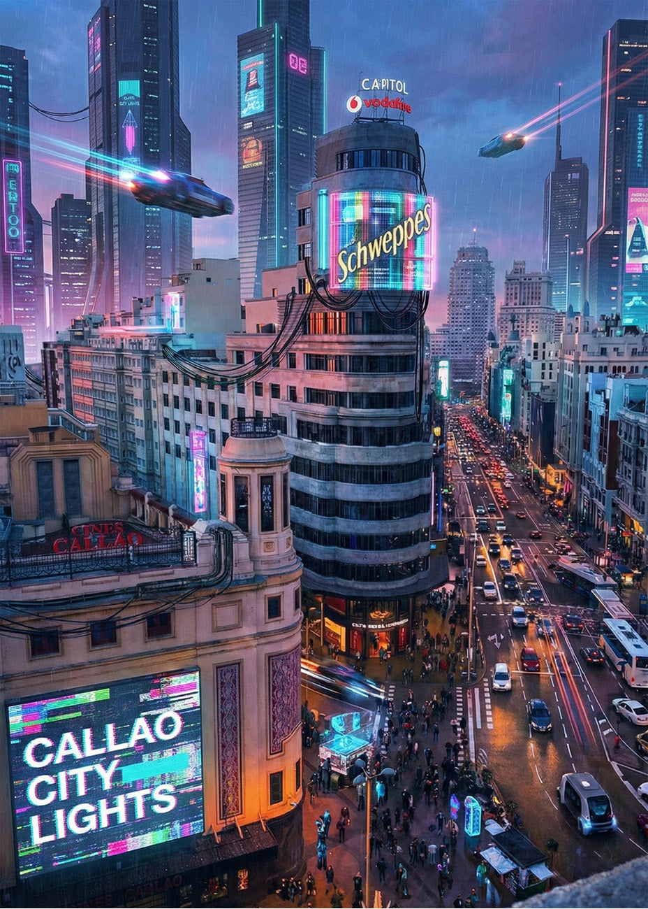 Cuadro Gran Vía y Callao - Futurista