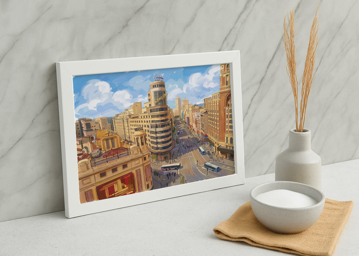 Cuadro Gran Vía y Callao - Gouache