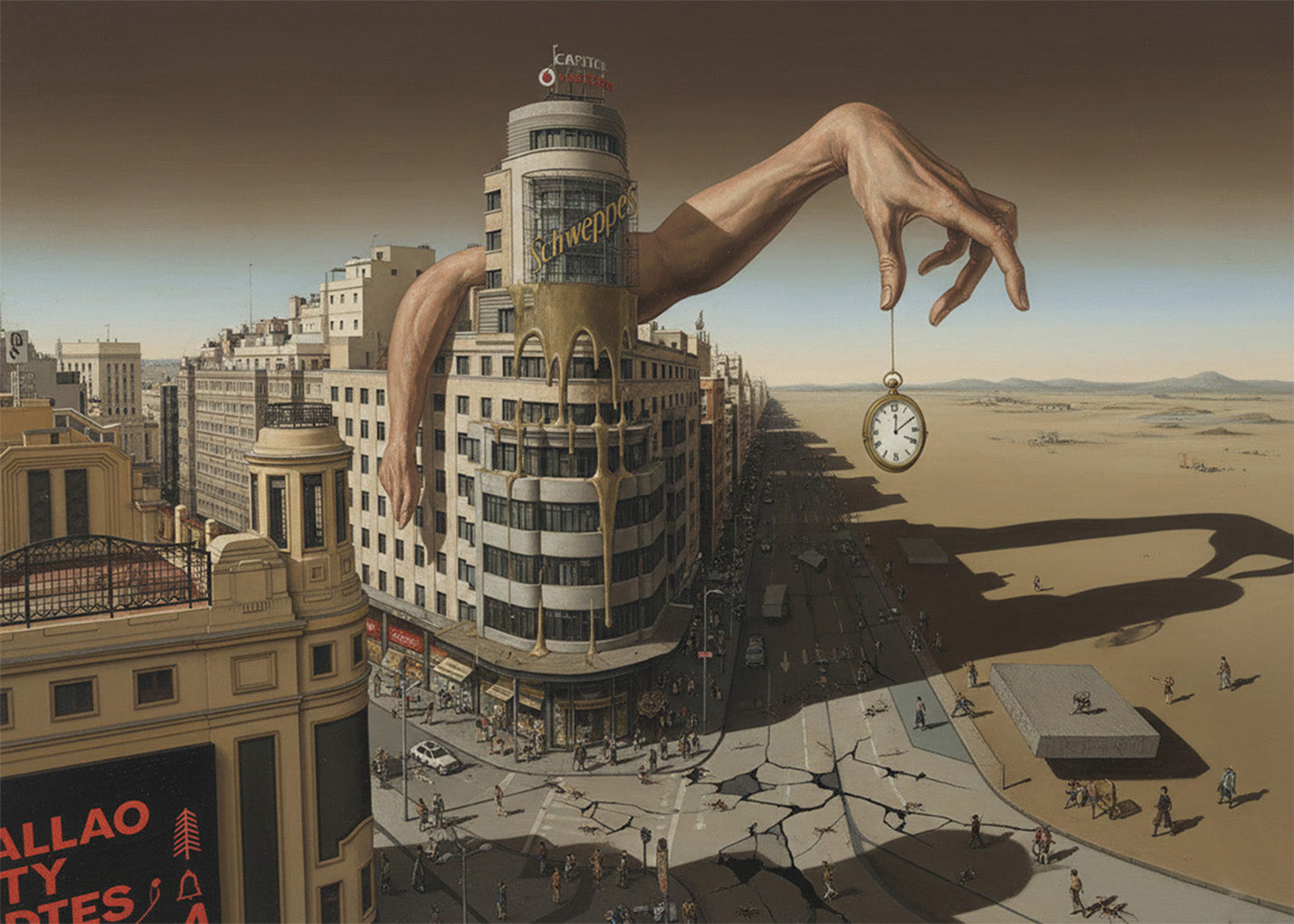 Cuadro Gran Vía y Callao - Surrealismo Dalí