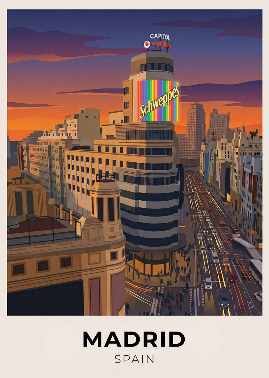 Cuadro Gran Vía y Callao estilo póster