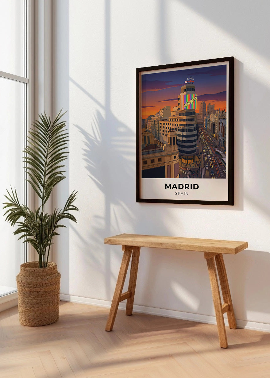 Cuadro Gran Vía y Callao estilo póster