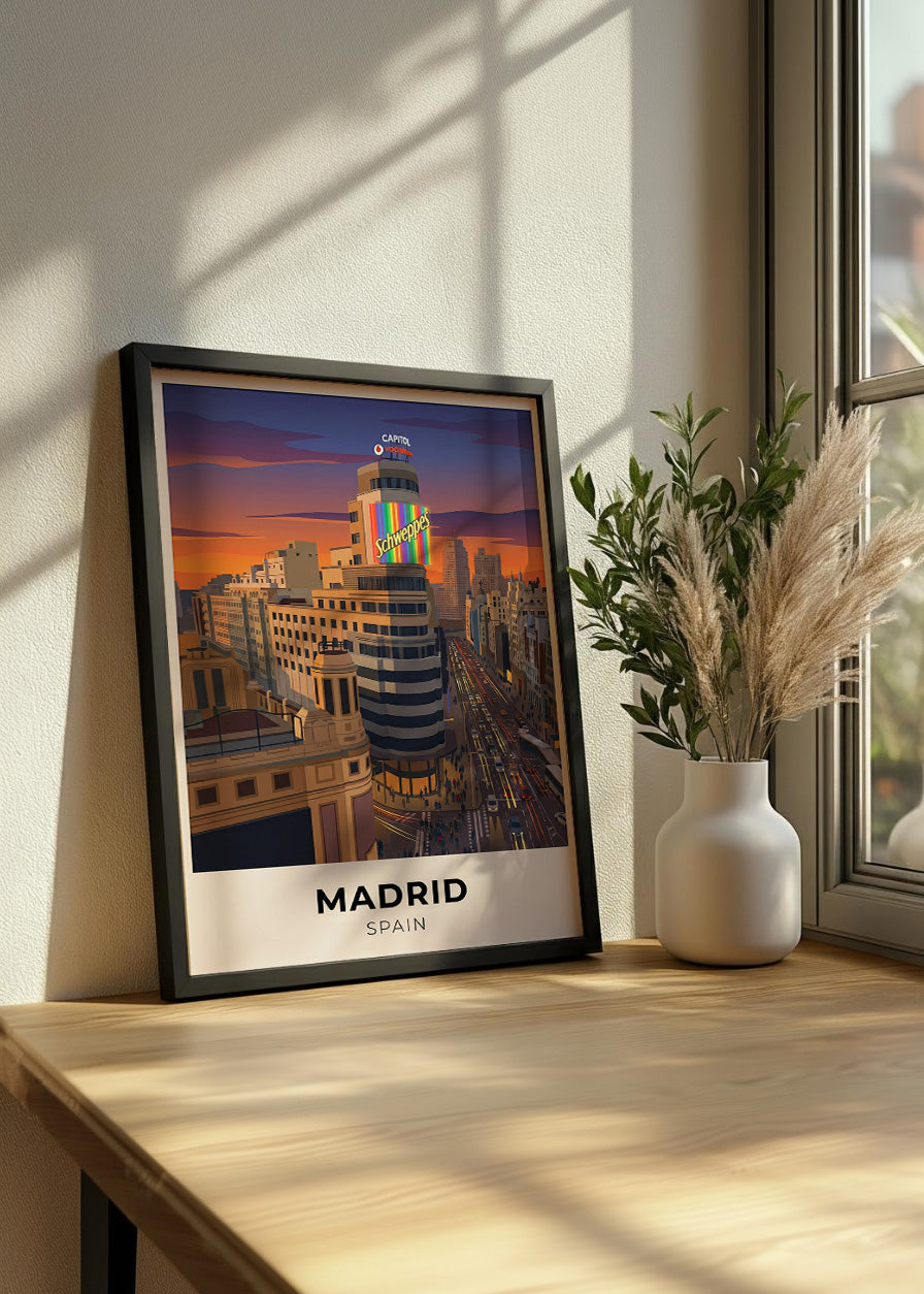 Cuadro Gran Vía y Callao estilo póster