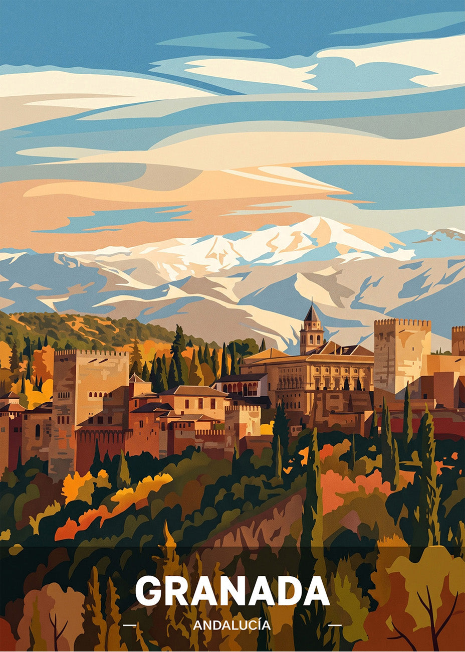 Cuadro Granada con La Alhambra - Otoño