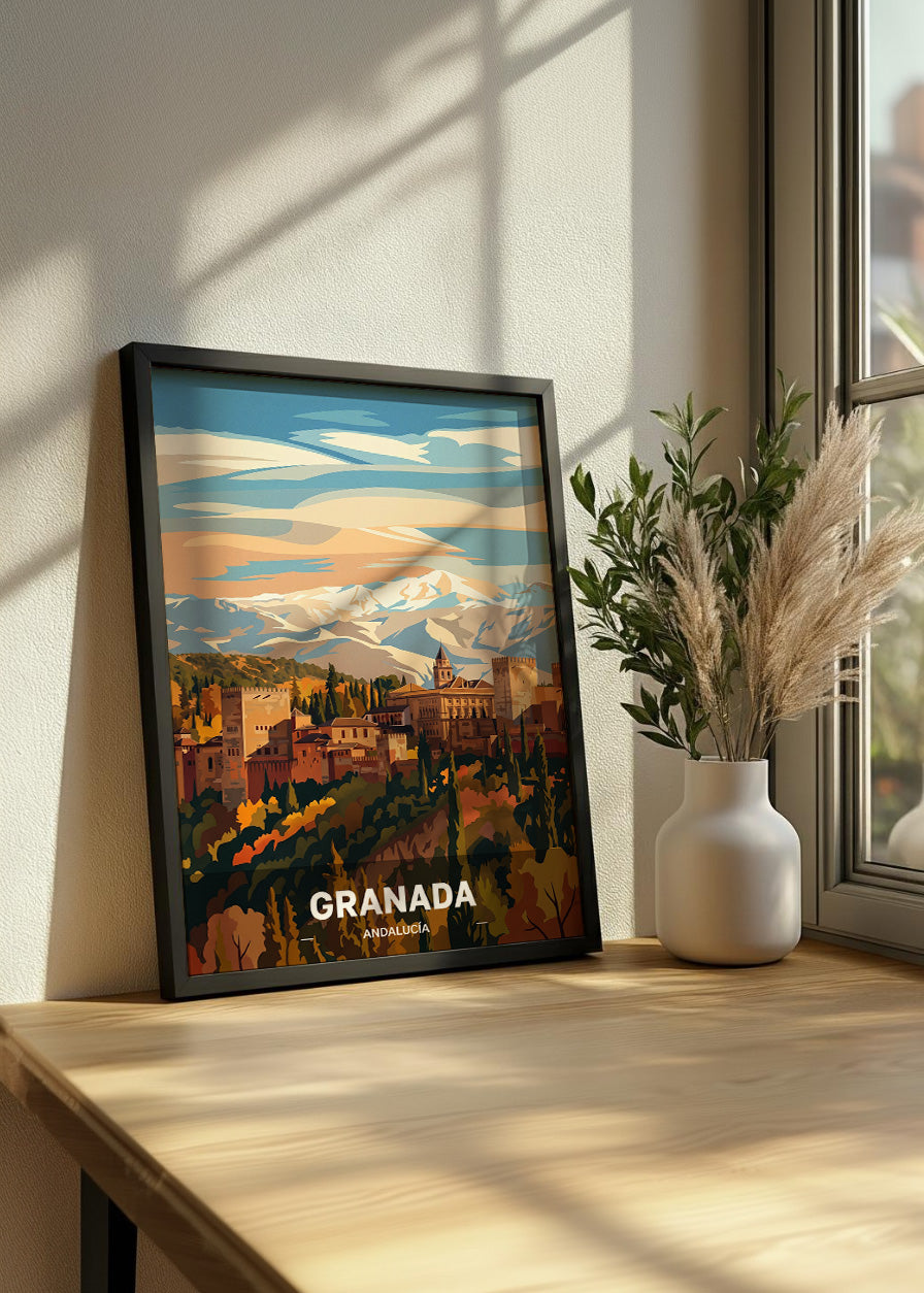 Cuadro Granada con La Alhambra - Otoño