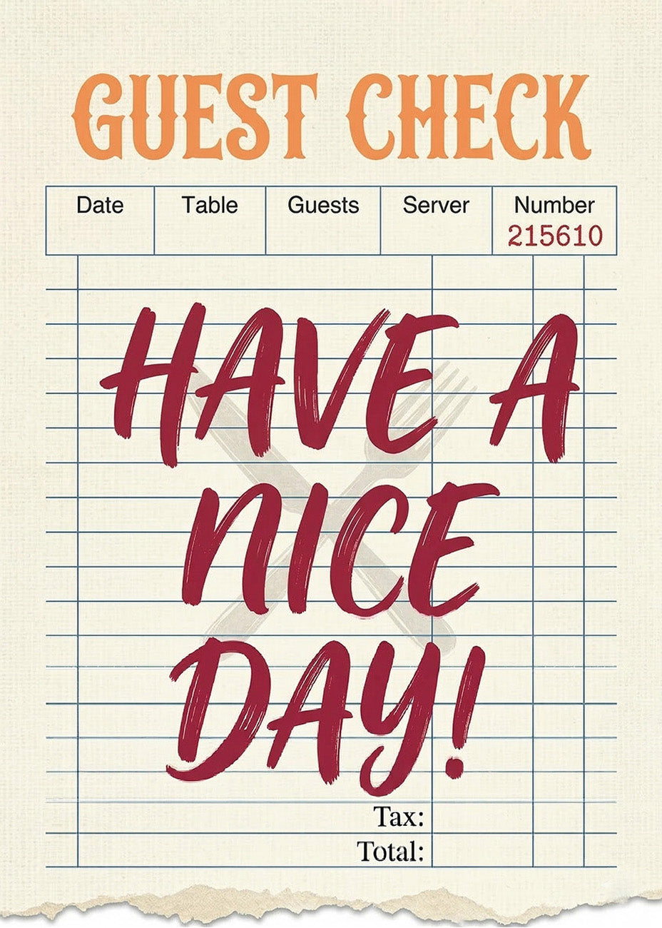 Cuadro Guest check - Have a nice day