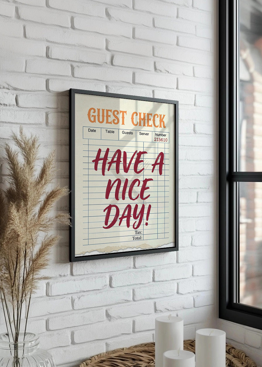 Cuadro Guest check - Have a nice day