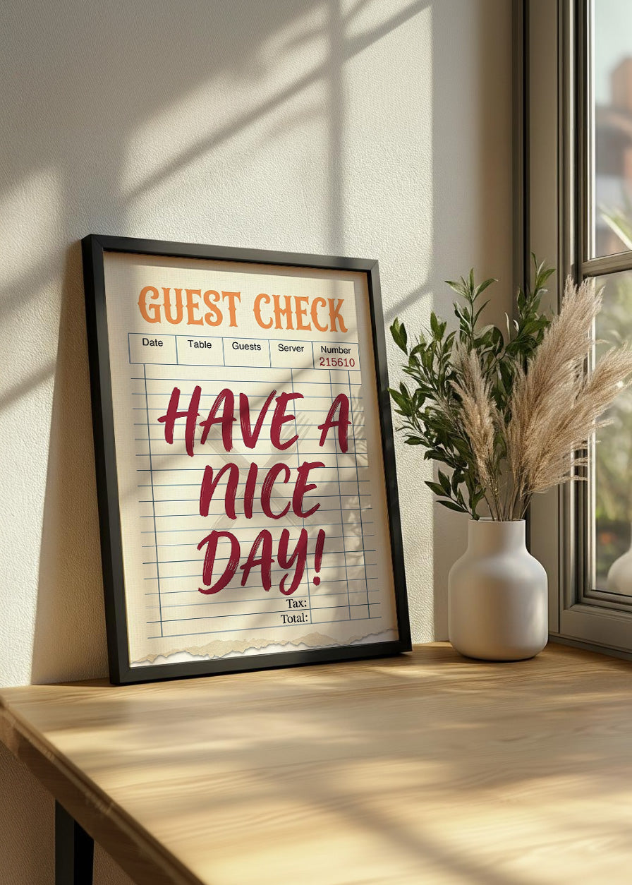 Cuadro Guest check - Have a nice day
