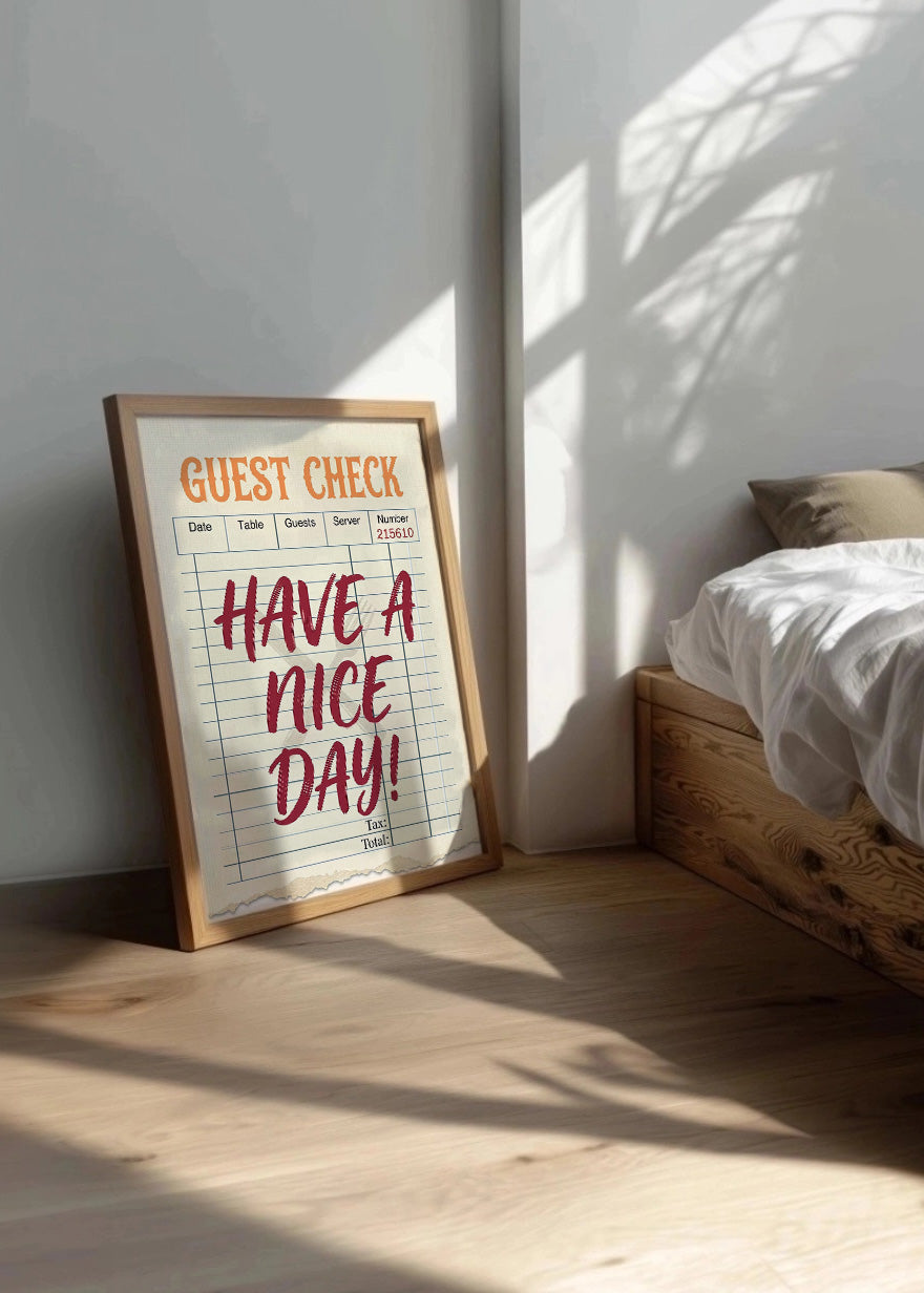 Cuadro Guest check - Have a nice day