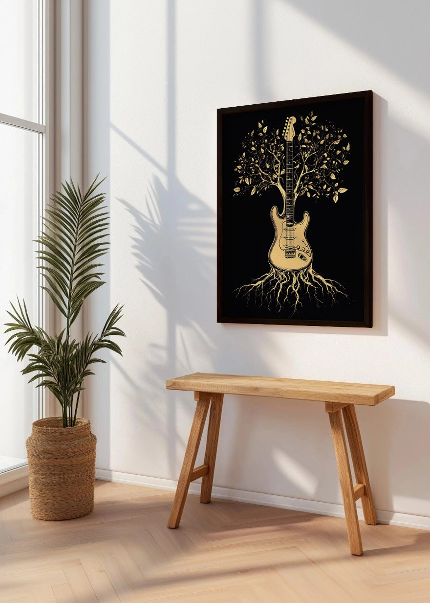 Cuadro ​Guitarra con forma de árbol