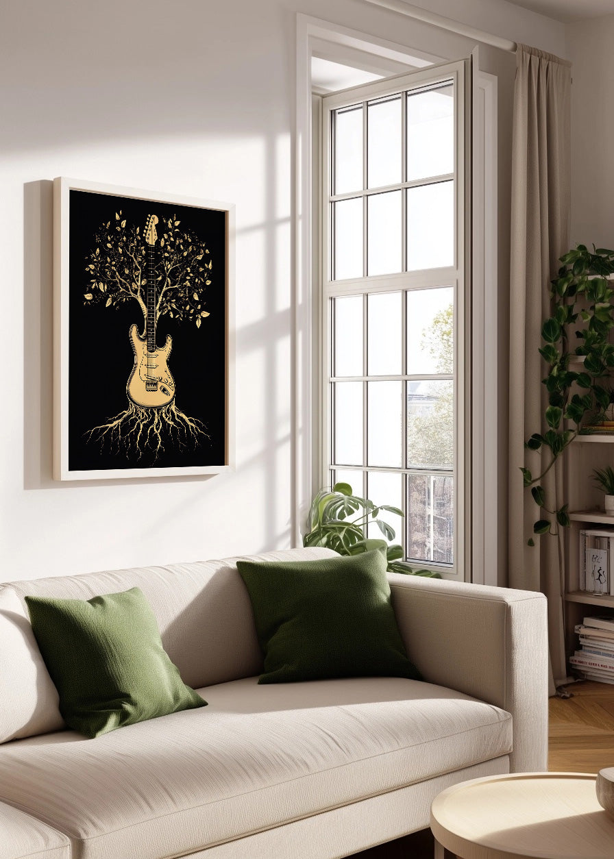 Cuadro ​Guitarra con forma de árbol
