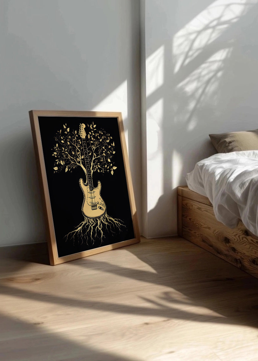 Cuadro ​Guitarra con forma de árbol