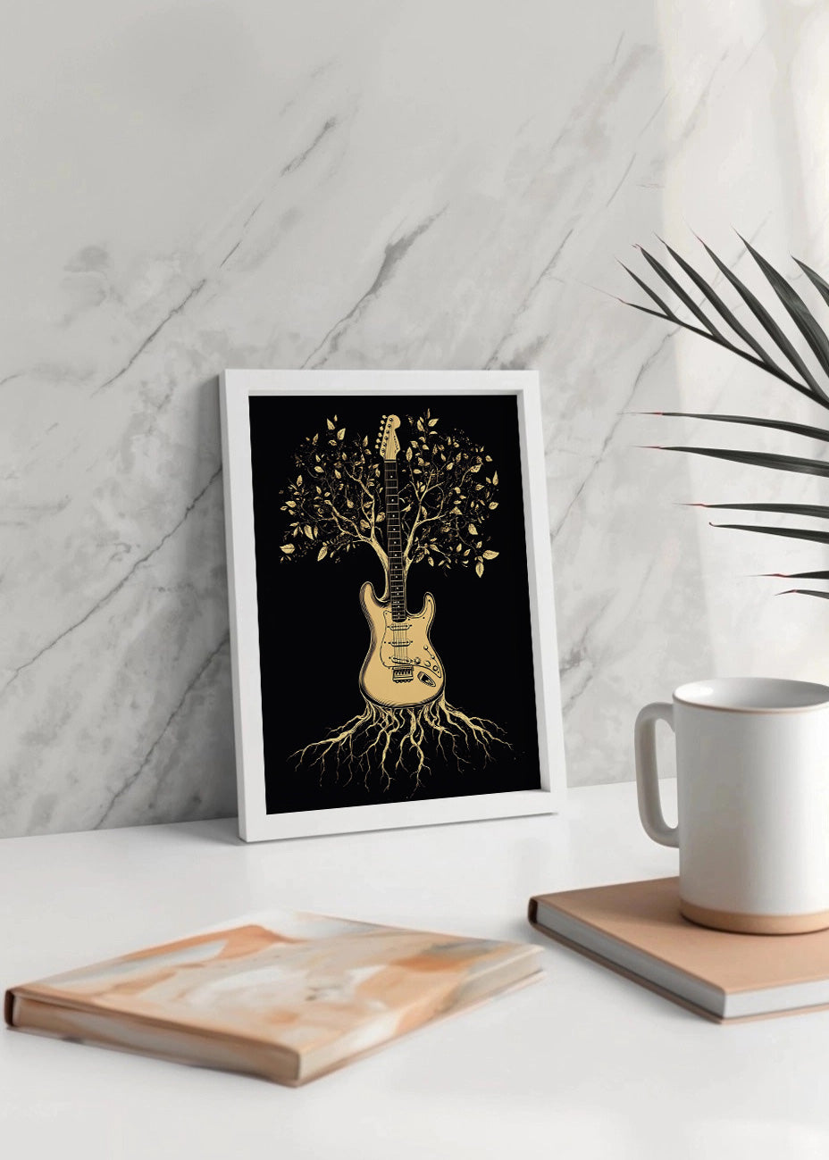 Cuadro ​Guitarra con forma de árbol
