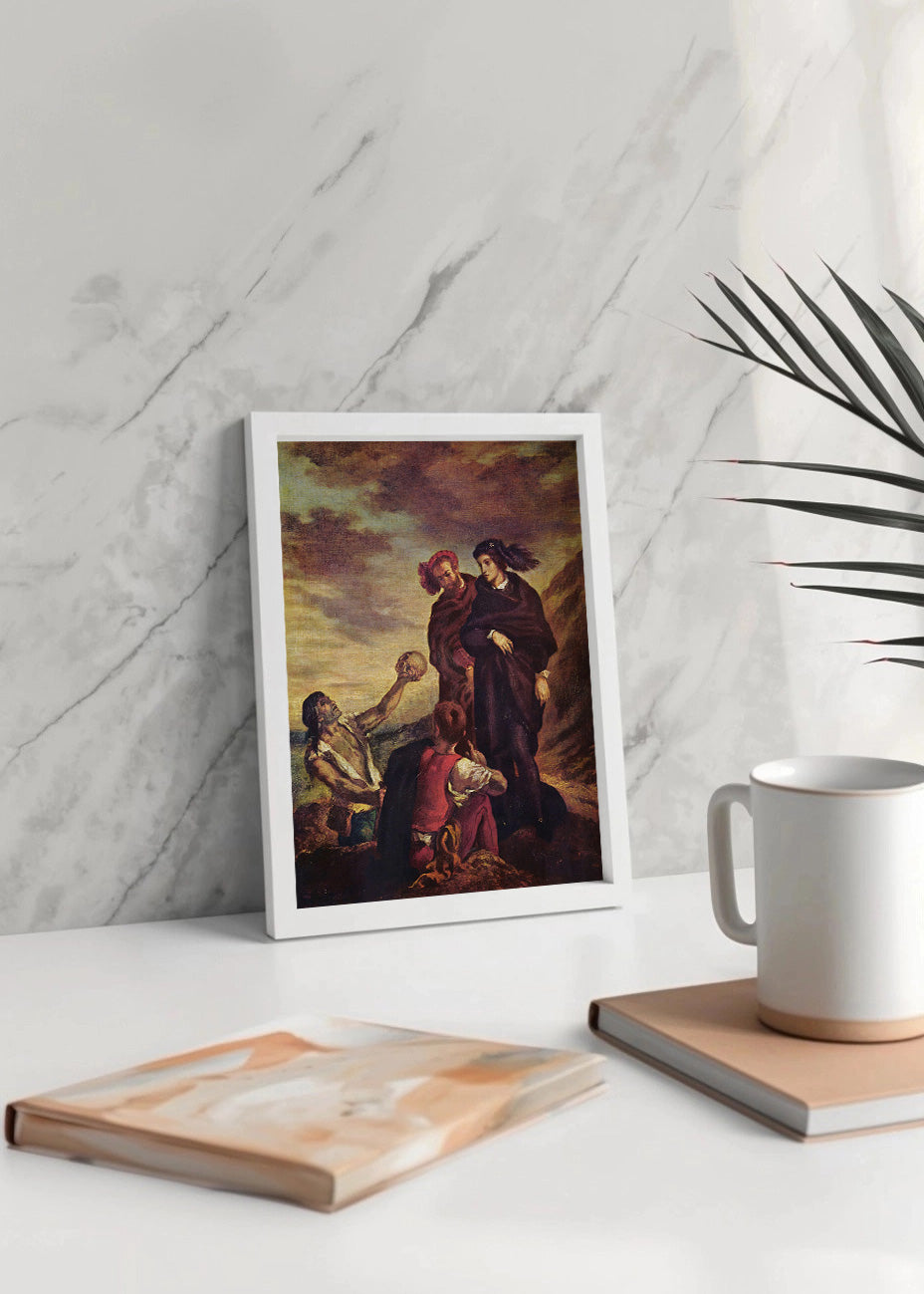 Cuadro ​Hamlet con Horacio ante el sepulcro de Yorick (Eugene Delacroix)