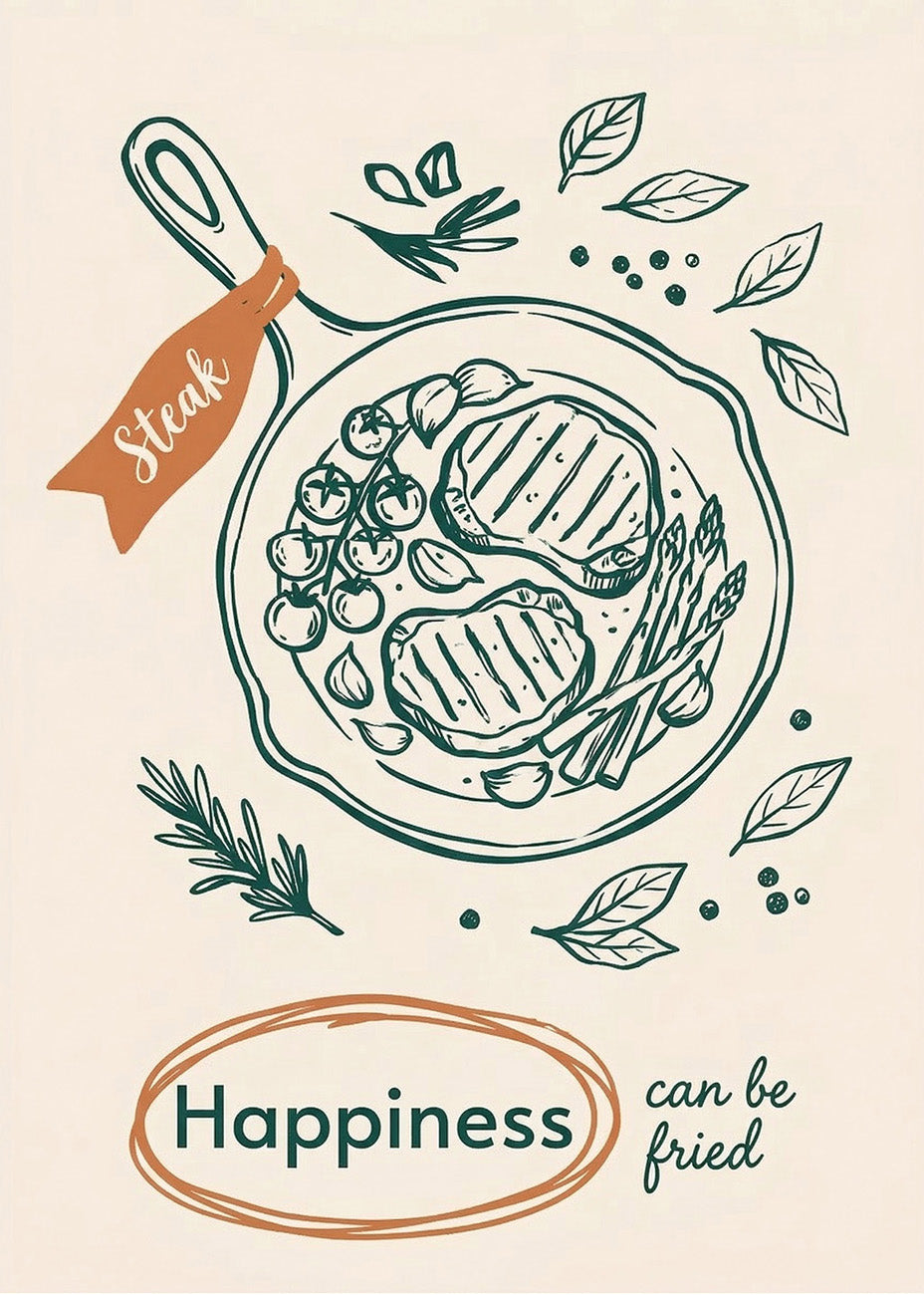Cuadro Happiness can be fried - decoración de cocina