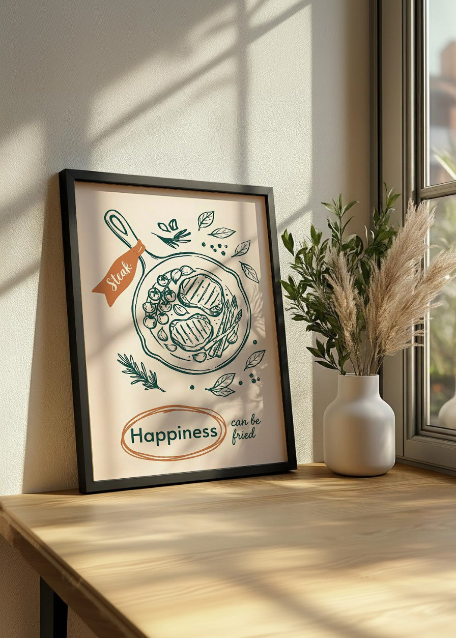 Cuadro Happiness can be fried - decoración de cocina