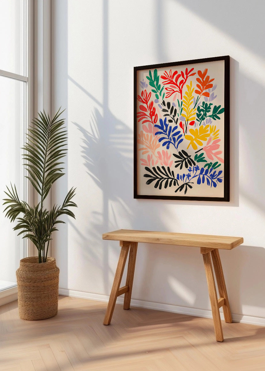Cuadro ​Hojas eucalipto de colores