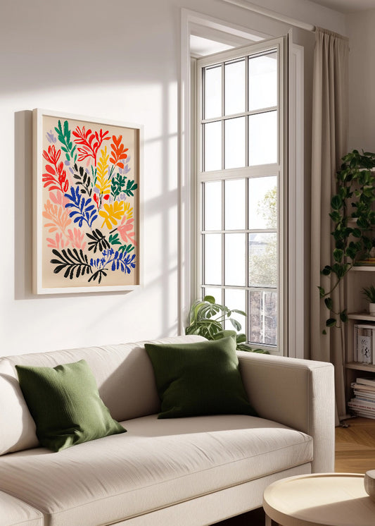 Cuadro ​Hojas eucalipto de colores