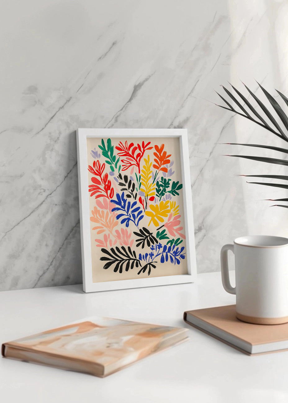 Cuadro ​Hojas eucalipto de colores