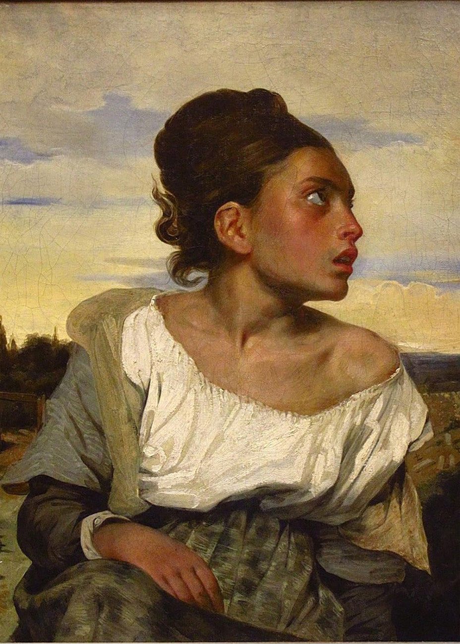 Cuadro ​Huérfana en el cementerio (Eugene Delacroix)