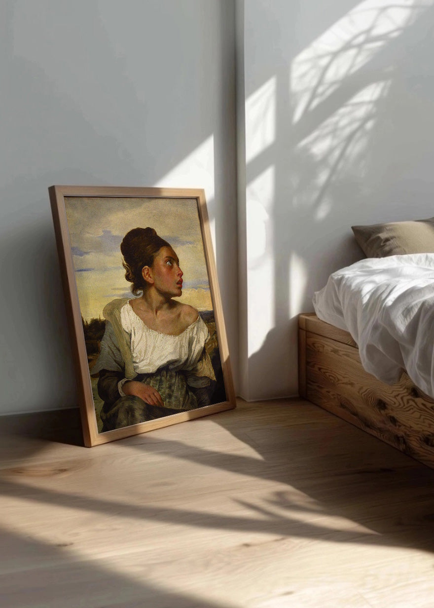Cuadro ​Huérfana en el cementerio (Eugene Delacroix)