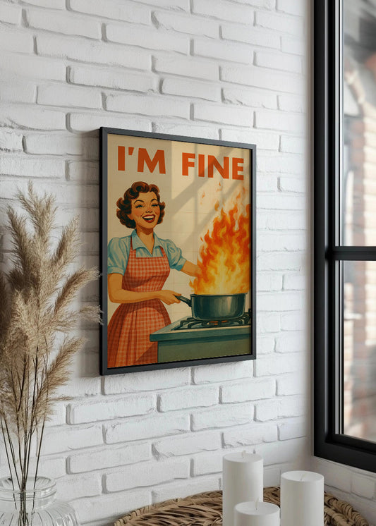 Cuadro I am fine ardiendo