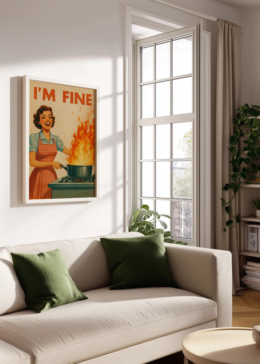 Cuadro I am fine ardiendo