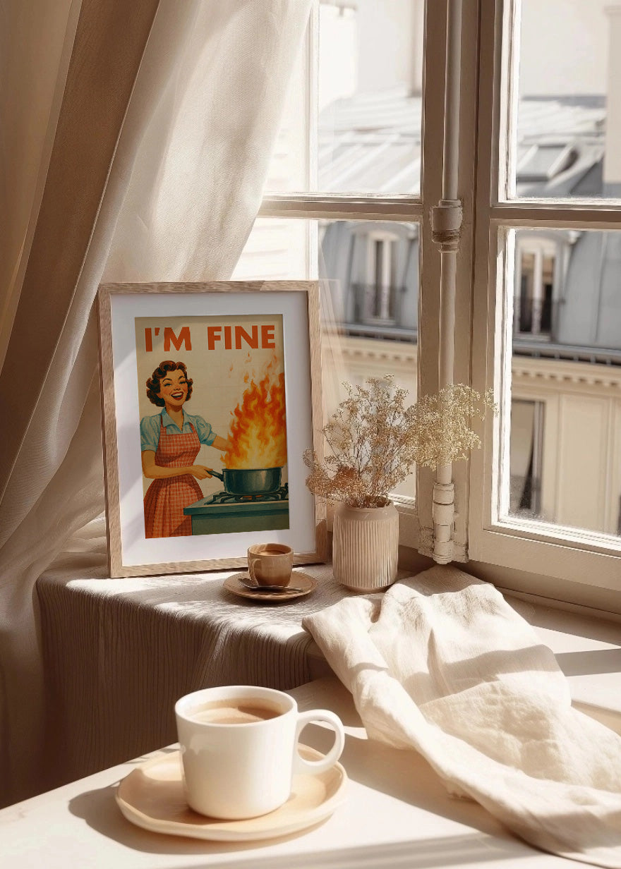 Cuadro I am fine ardiendo