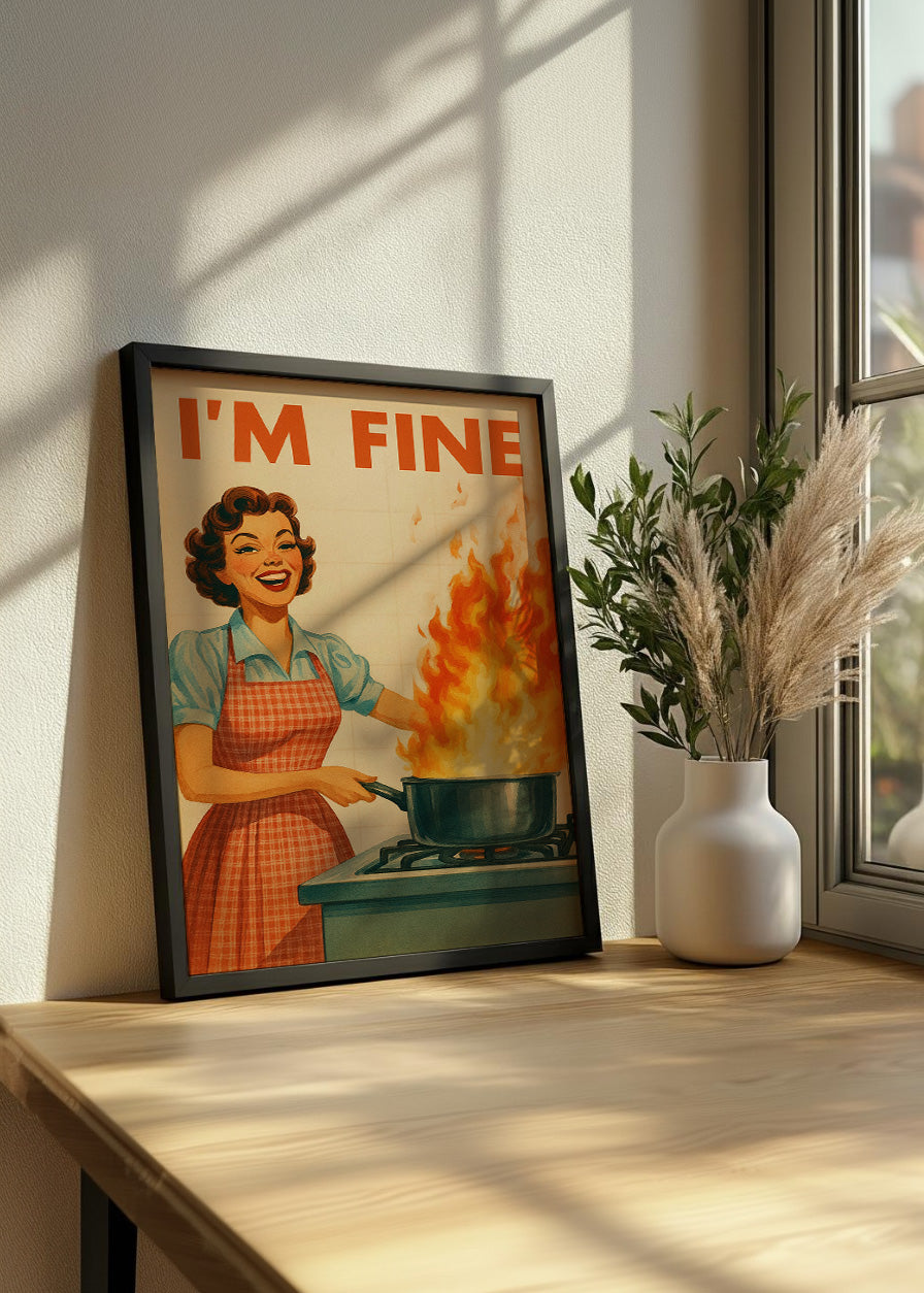 Cuadro I am fine ardiendo
