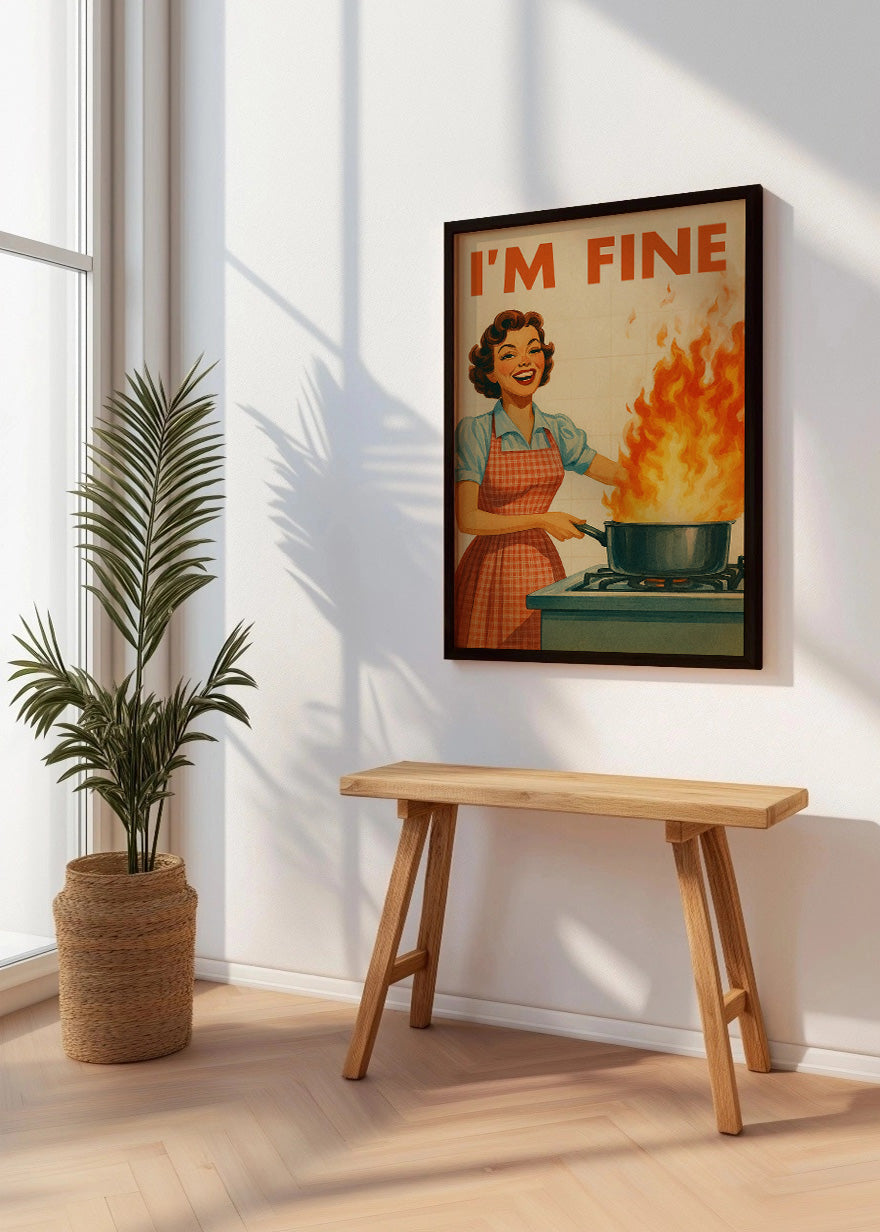 Cuadro I am fine ardiendo
