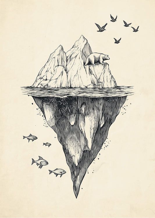 Cuadro ​Iceberg con oso polar