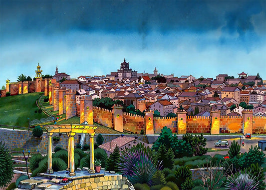 Cuadro Ilustración de muralla de Ávila