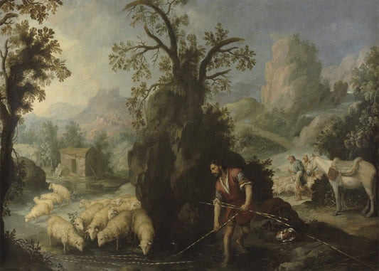 Cuadro Jacob pone las varas al ganado de Labán (Murillo)